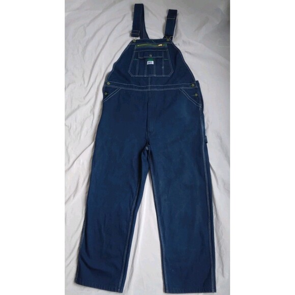 Liberty Overalls Mens Blue Denim Bib Work Bibs 42 x 32 - Picture 2 of 13